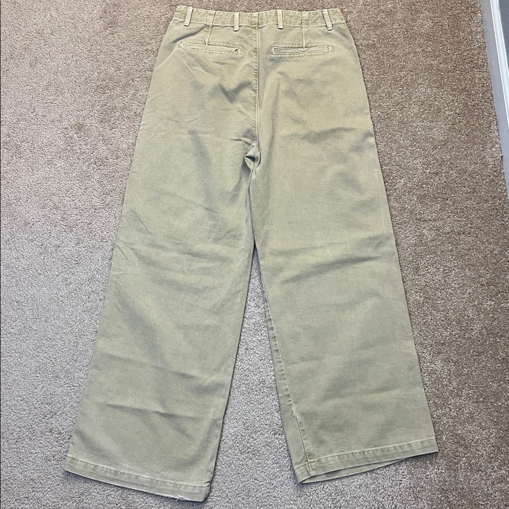 Zara Light Tan Wide Leg Denim Trousers Size 10 - Picture 11 of 14